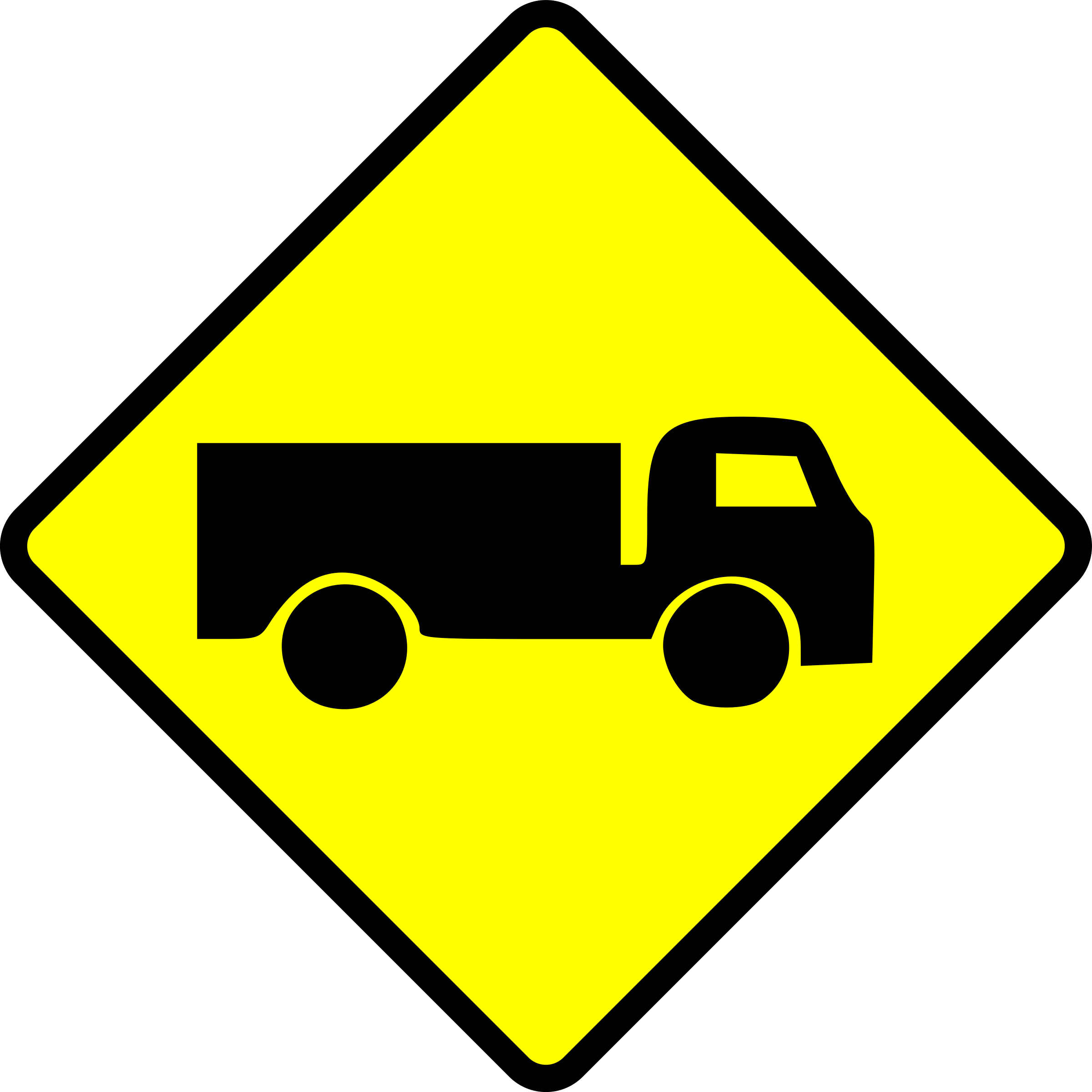 W6-1 Divided Highway Begins Symbol - Slope Clipart (2400x2400)
