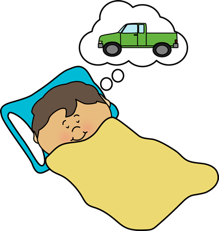 Boy Dreaming Clipart - Dreaming Of A Truck (426x450)