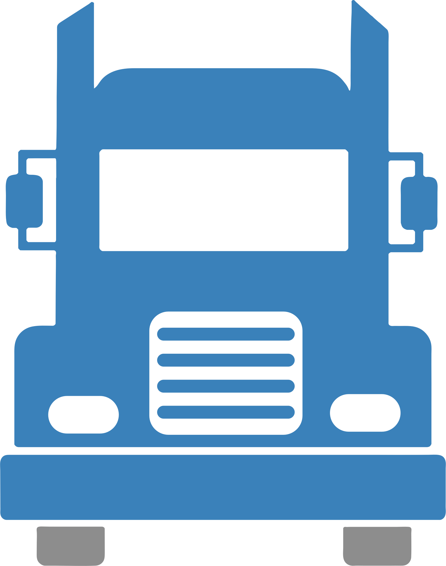 Medium Image - Semi Truck Clipart Front (1726x2192)