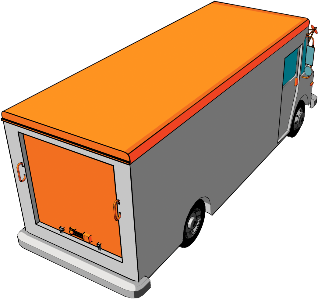 Delivery Truck Top View Png Clipart - Top View Trucks Clip Art (1058x979)