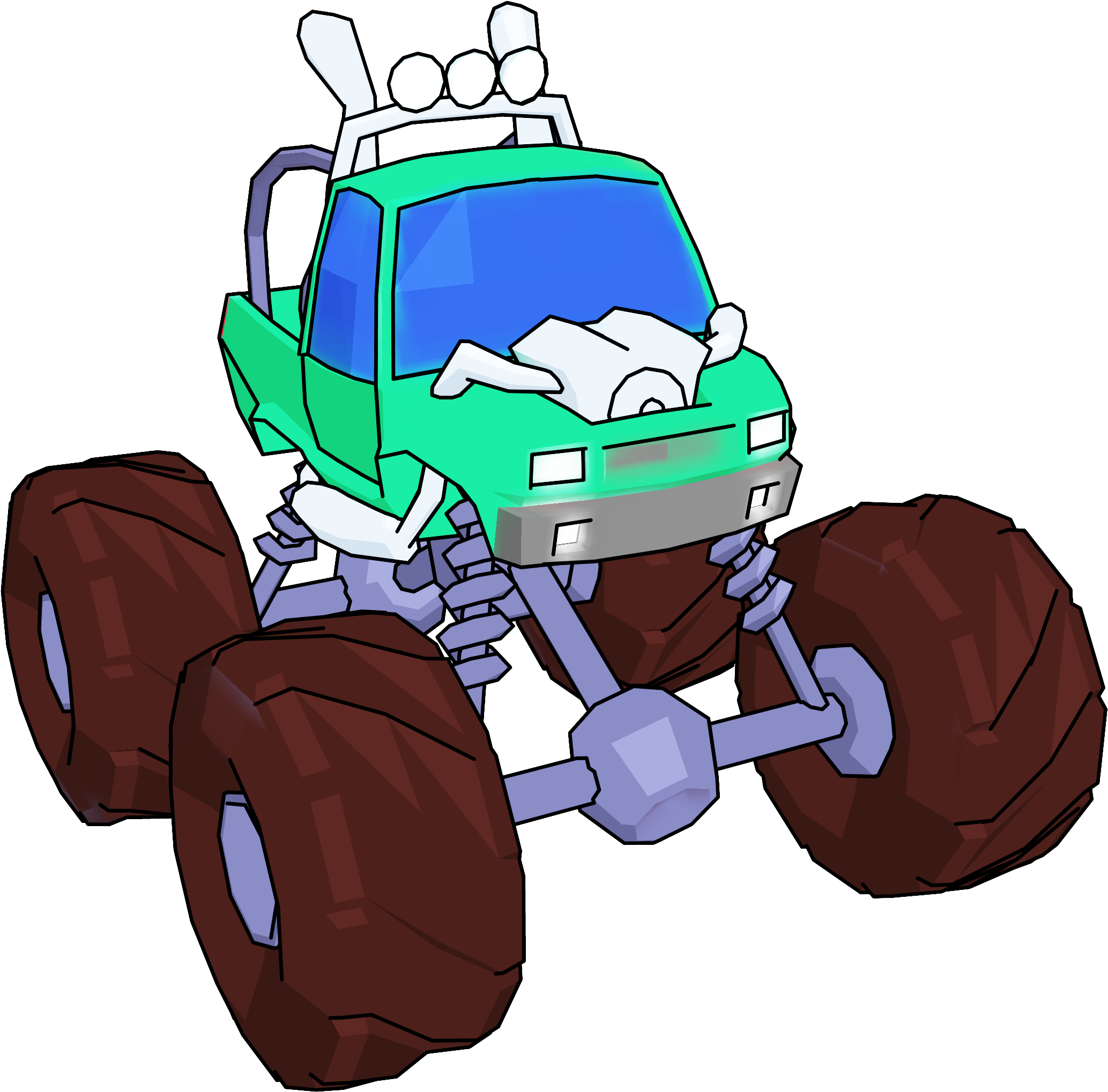 Monster Truck Cartoon Perspective Clipart Picture - Clip Art (2172x2144)