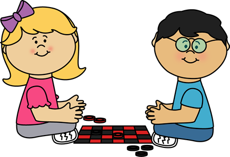 Kids Playing Checkers Clip Art - Play Clipart (450x308)