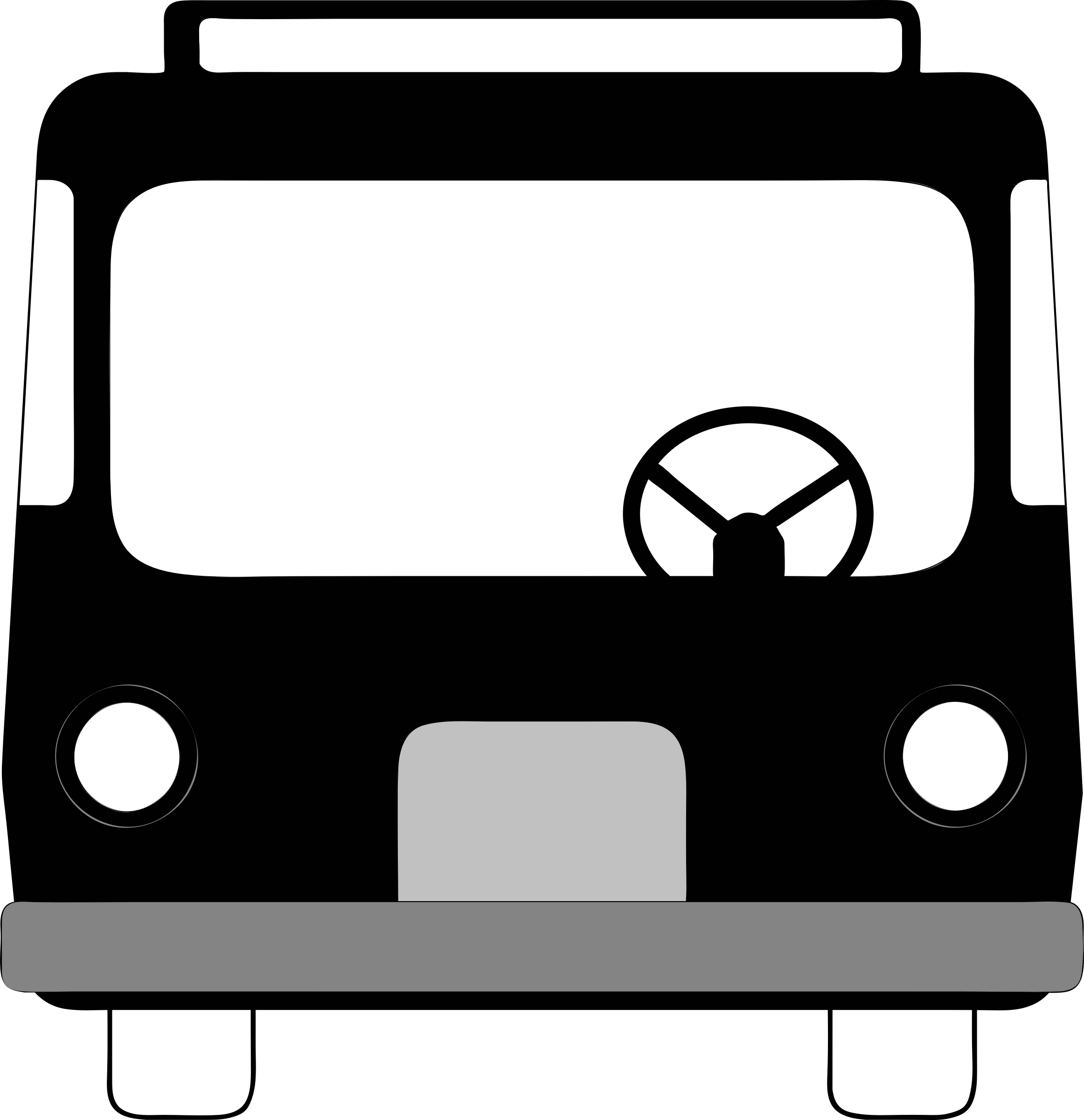 Bus Clipart Png Collection - Bus Front Clipart (2324x2400)