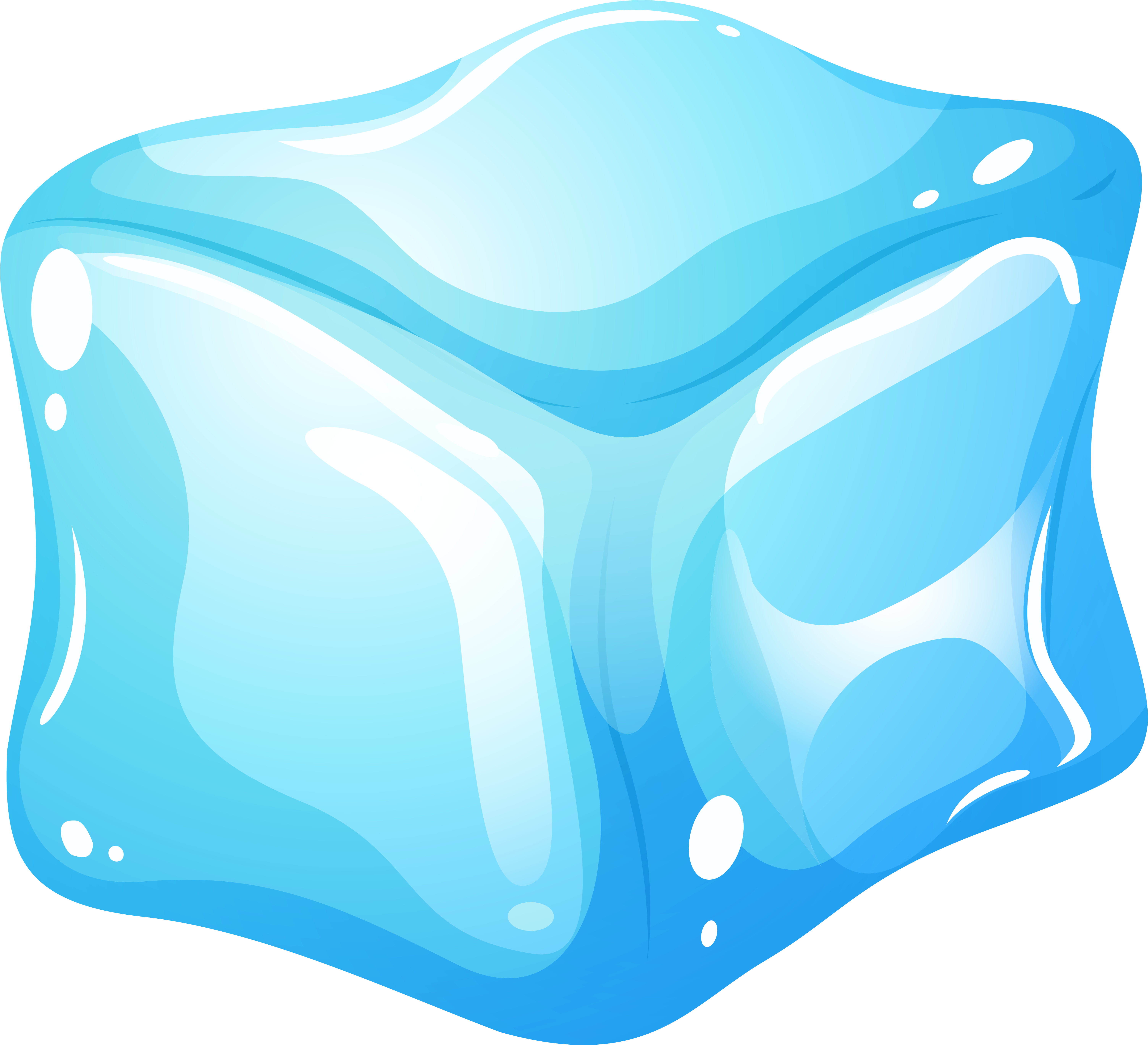 Ice Cube Blue Png Clip Art - Ice Cube Art Png (6136x5585)