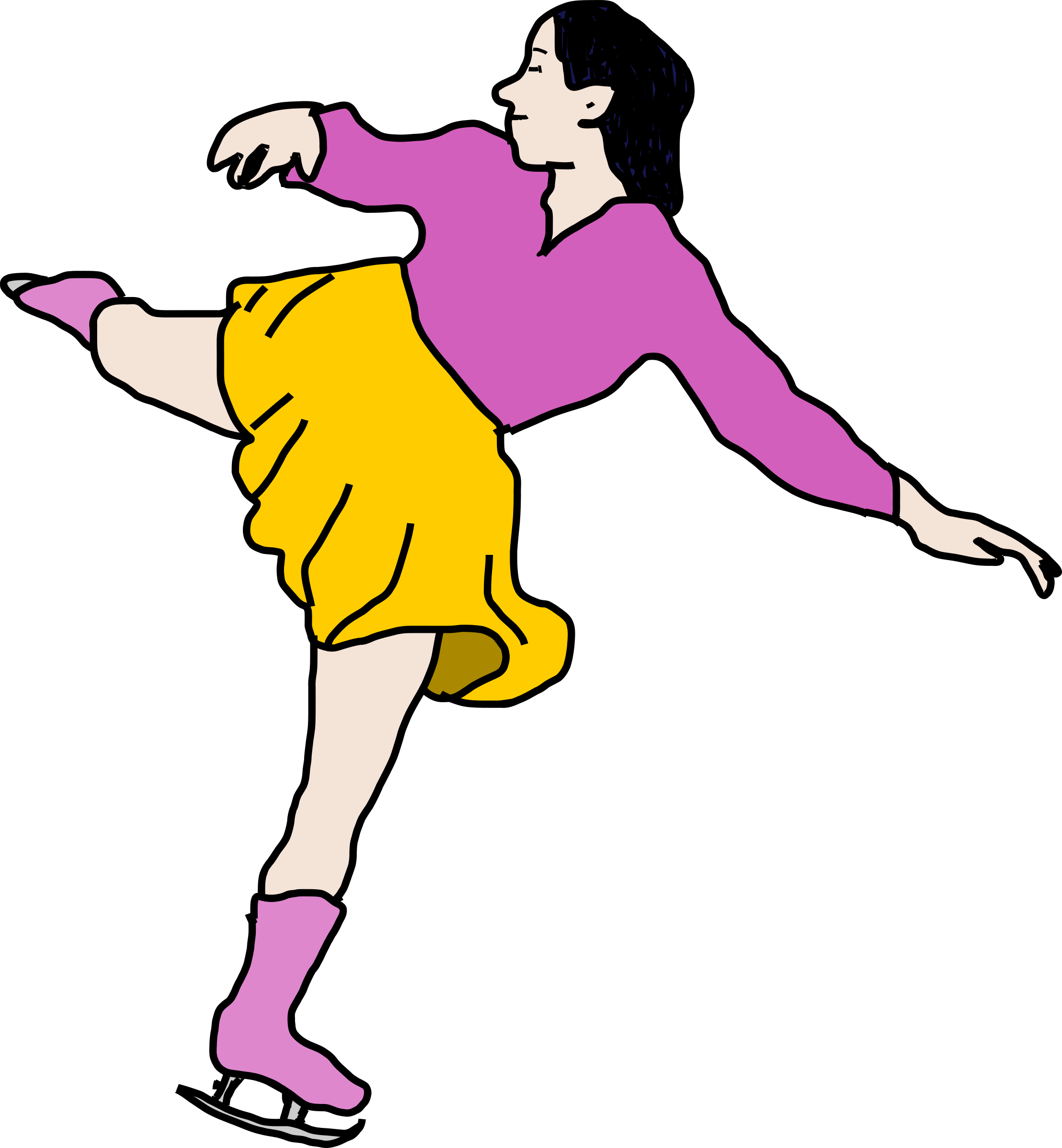 Ice Skating Woman - Skating Clipart (2221x2400)