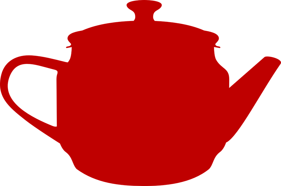 Teacup Clipart Red - Alice In Wonderland Teapot Silhouette (960x637)