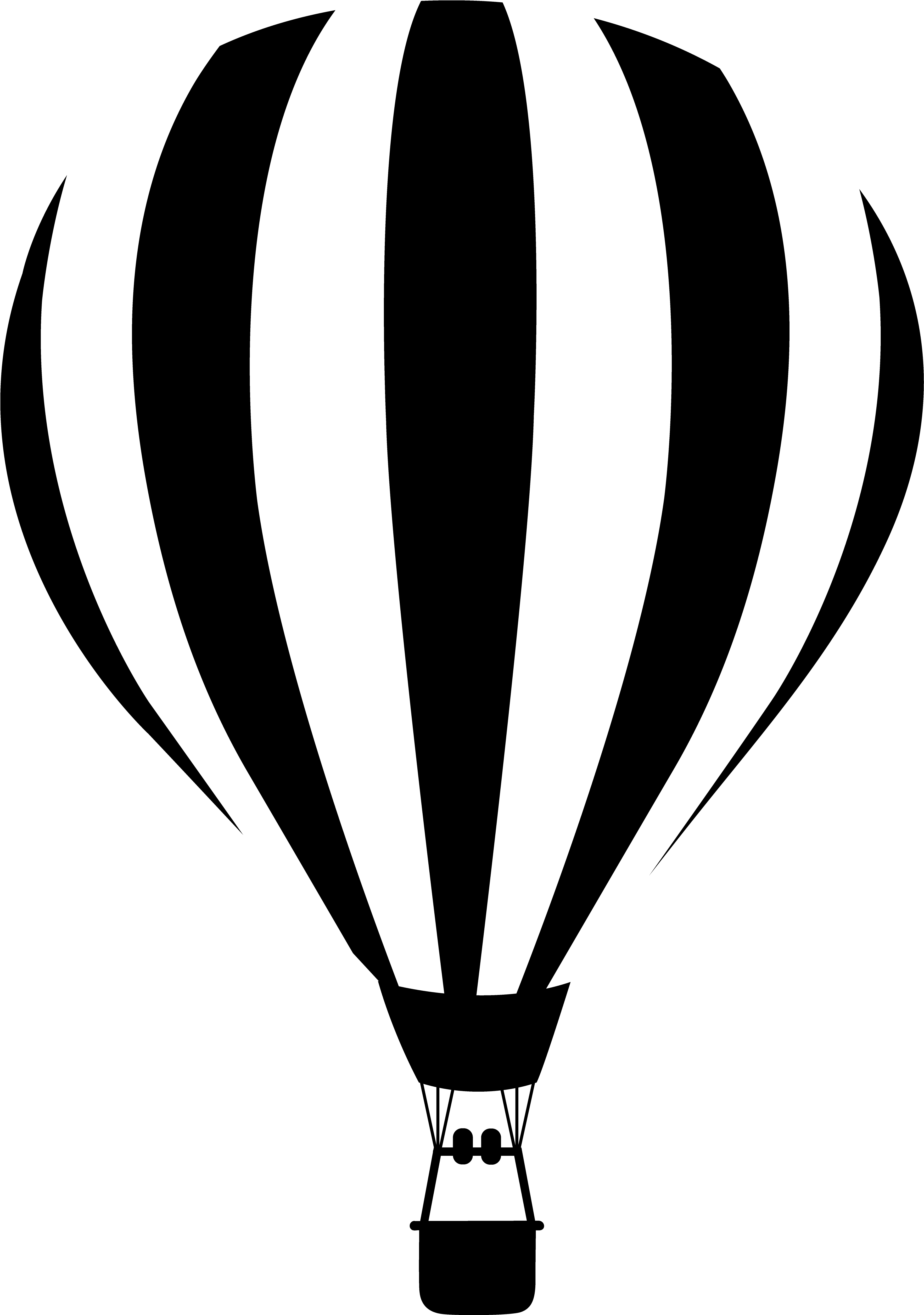 Hot Air Balloon Clipart Black And White - Hot Air Balloon Black And White (4114x5559)