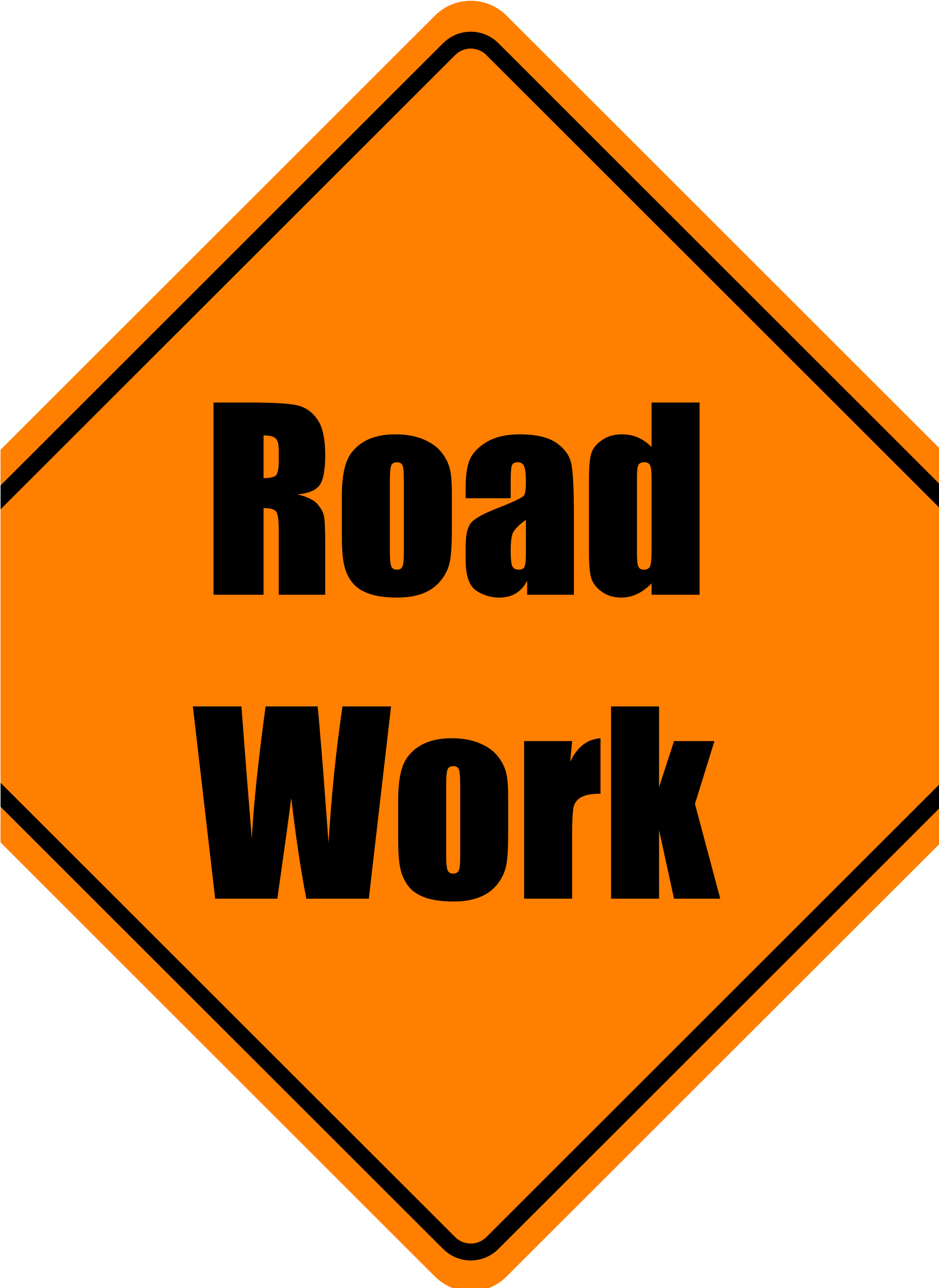 Construction Sign Simple - Parking Lot Repair Sign (1742x2400)