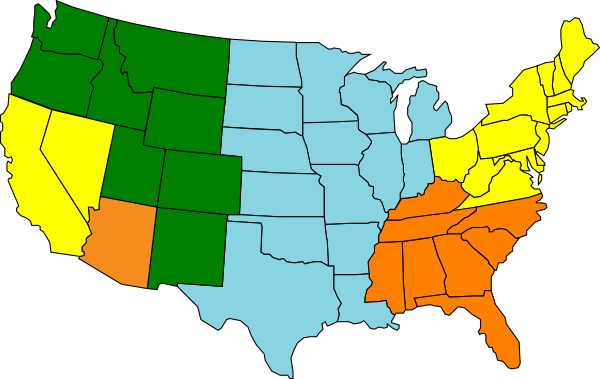 Map Clip Art At Clker - Minimum Wage By State 2018 (600x379)