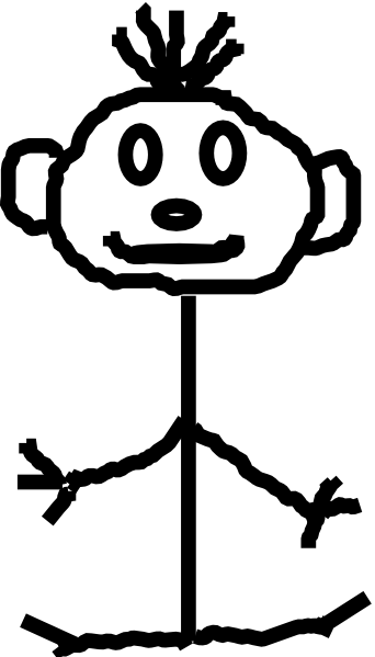 Stick Man Splits Clip Art - Mona Lisa Maler Postkarte (342x599)