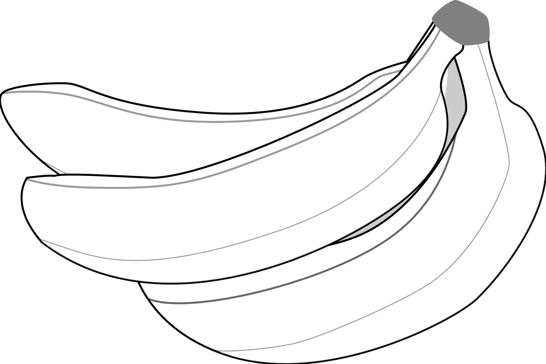 Photos Of Banana Clip Art Black And White Medium Size - Black And White Bananas (1871x1247)