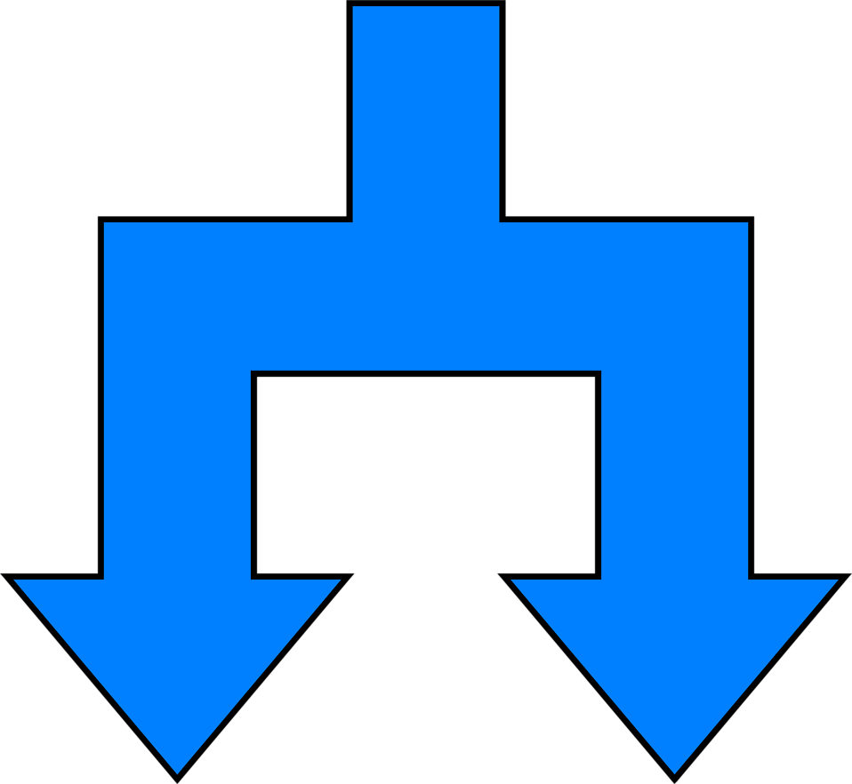 Split Arrow Clip Art - Split Arrow (958x882)