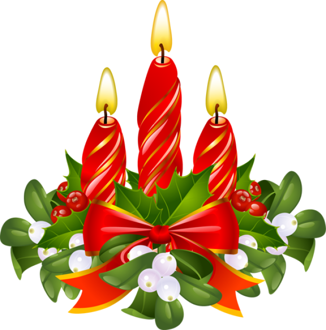 Christmas Candle Clip Art - Christmas Candles Clipart (639x647)