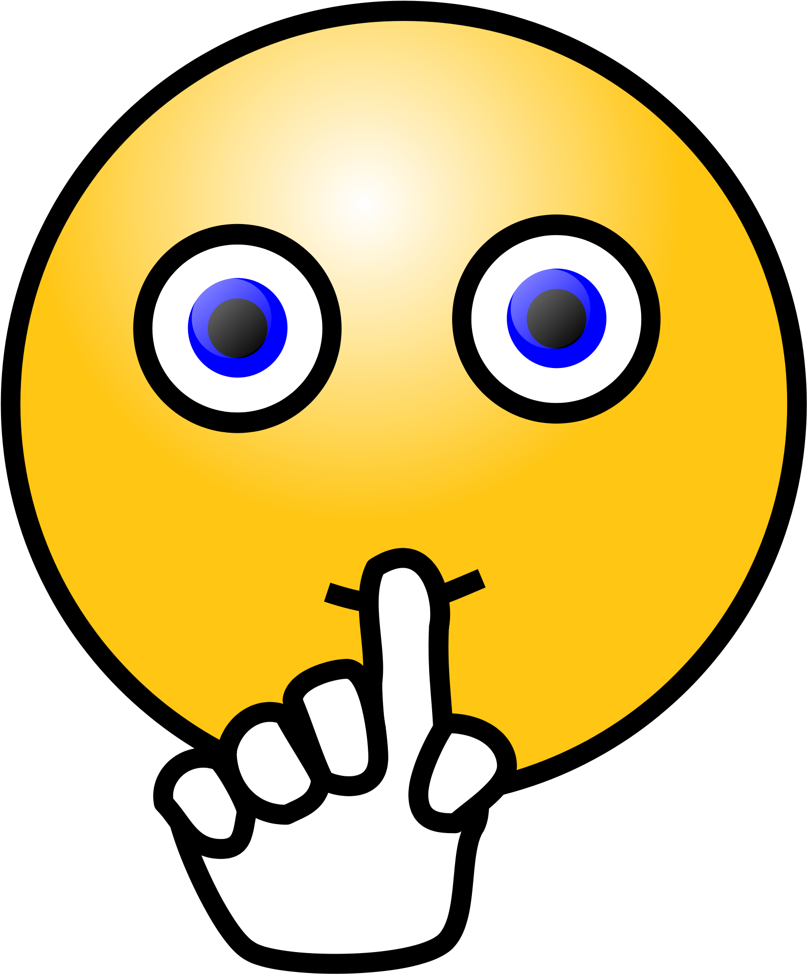 And White Shhh Clip Art - Question Mark Face (2400x2400)
