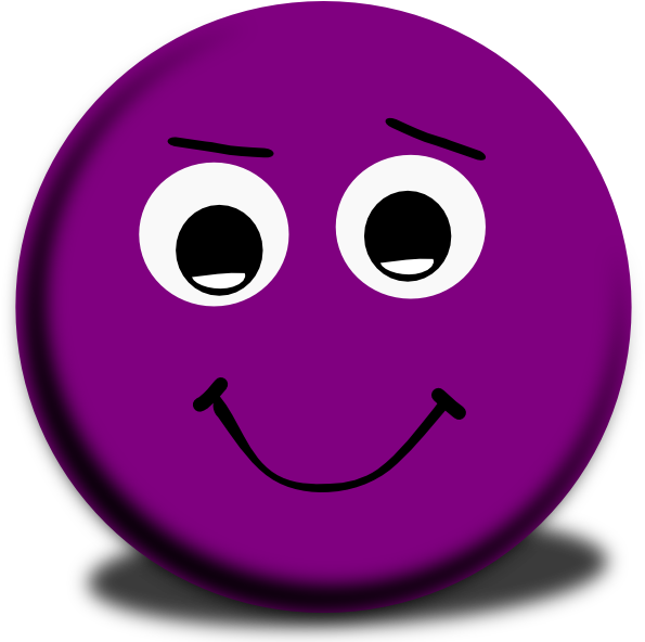 Purple Winking Smiley Face Clip Art - Smiley Face Clip Art Purple (594x598)