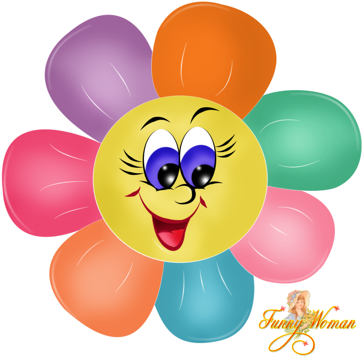 Торт Цветик Семицветик - Flowers With Faces Clipart (737x768)