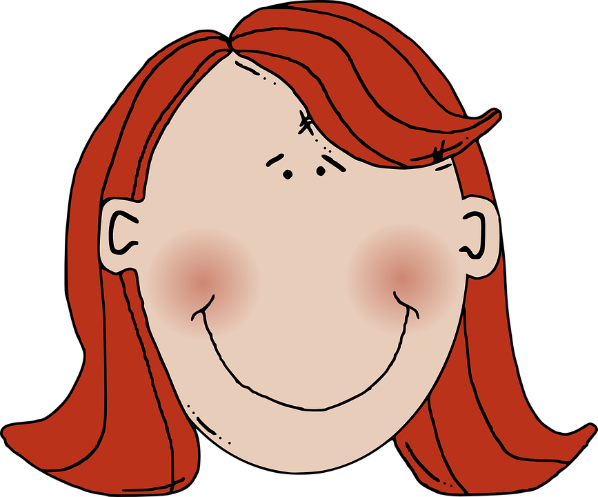 Free Womans Face With Red Hair - Green Hair Clipart (1024x850)
