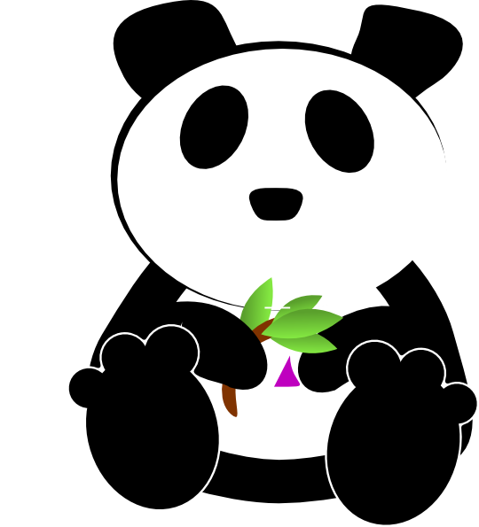 Bamboo Eating Cosmic Panda Clip Art At Clker - Gambar Panda Bergerak Lucu (540x595)