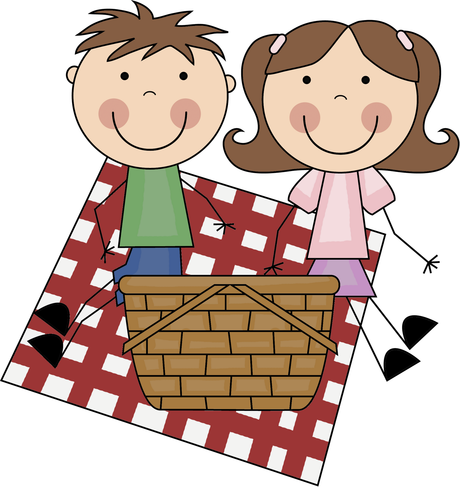 Picnic Basket Clip Art Black And White Free - Reading Comprehension Worksheets 1st Grade (1512x1600)