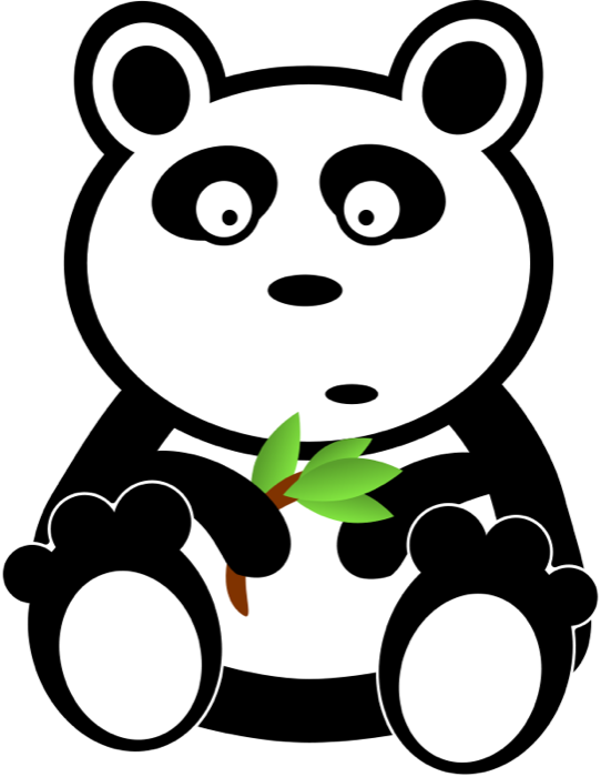 Shocked Panda - Clipart Panda Black And White (542x700)