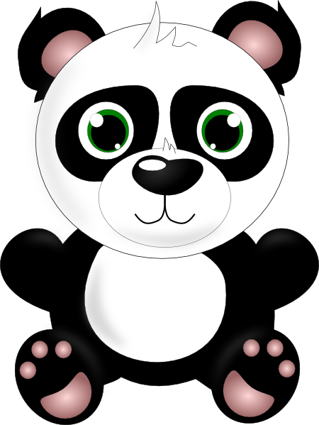 Stuffed Panda Clip Art At Clker - Baby Panda Queen Duvet (450x599)
