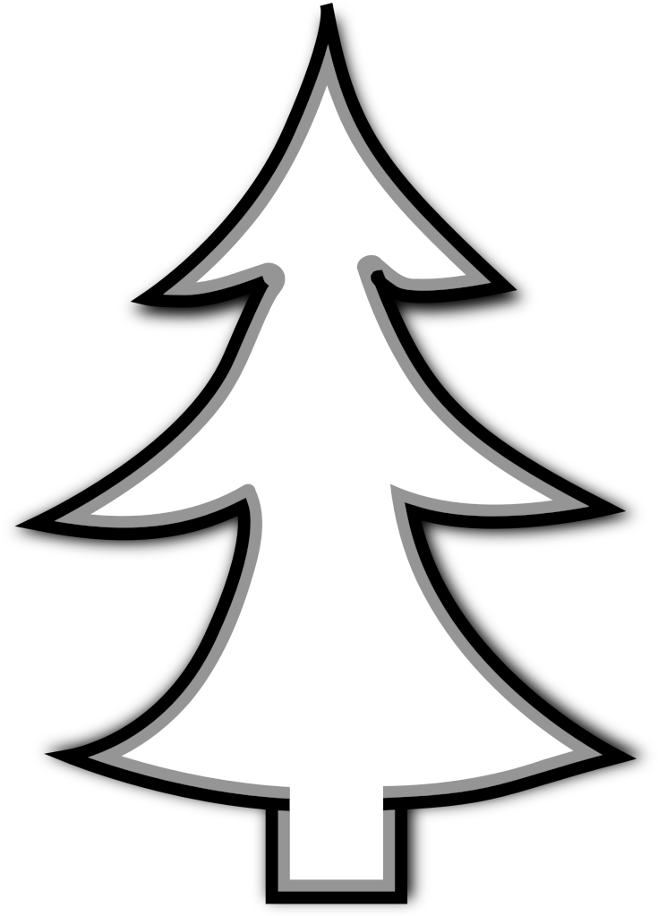 Christmas Tree Outline Clip Art - Christmas Tree Line Art (743x1024)