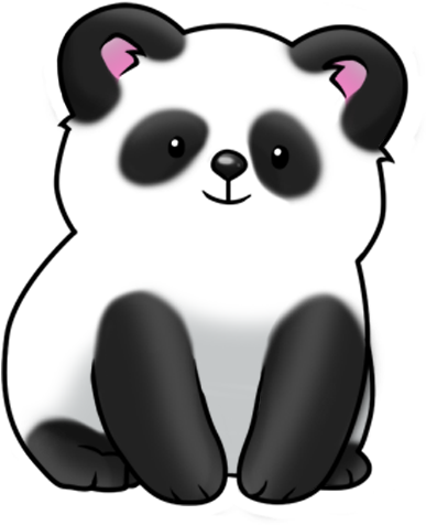 Cute Panda Cartoon Clipart - Png Cute Panda (460x512)