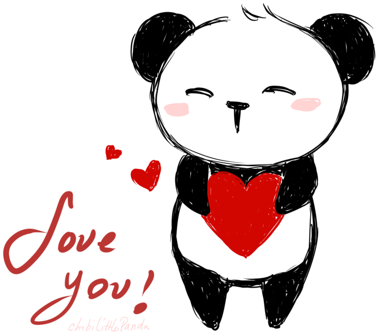 Panda Clipart I Love You - Cute Panda I Love You (900x900)