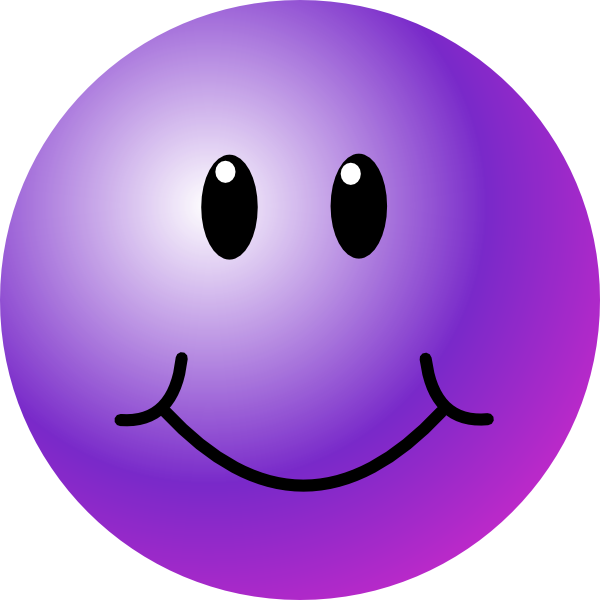 Clipart Of Happy Face Purple Smiley Clip Art At Clker - Purple Smiley Face (600x600)