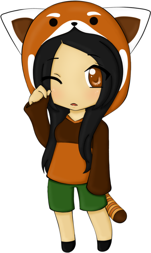 Sleepy Red Panda By Chibipandamonster Sleepy Red Panda - Chibi Red Panda Hoodie (1024x1184)