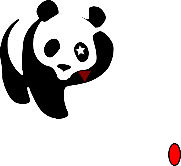 Cosmic Panda Waving Clip Art - Panda Point D Interrogation (600x549)