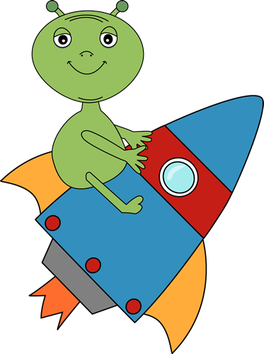 Rocket - Clipart - Aliens In Space Clipart (373x500)