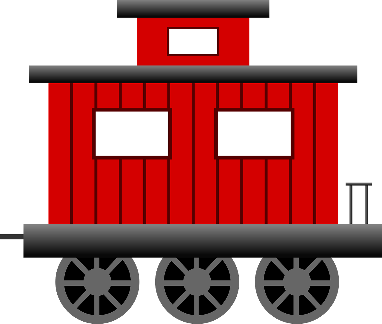 Railways Clipart Kereta Api - Caboose Clip Art (1280x1086)