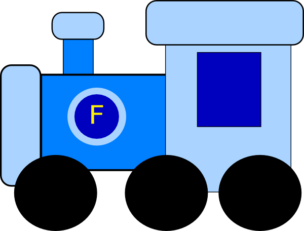 Blue Train Clipart (600x456)