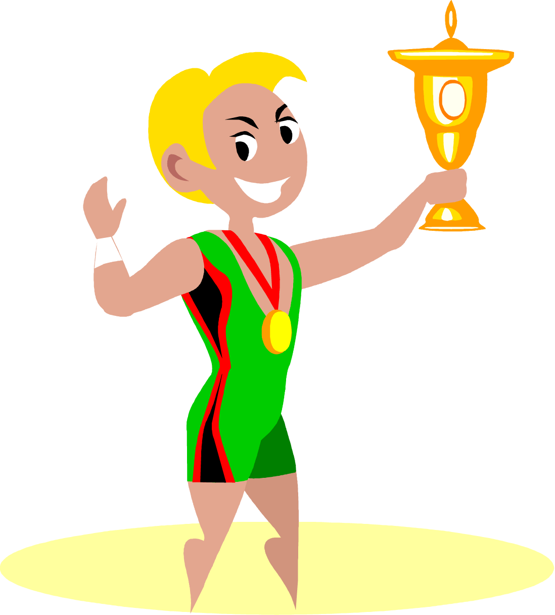 Wrestler Clipart Win - Win Gold Medal Clipart (1098x1215)