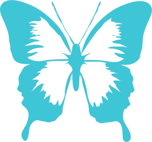 Free Butterfly Clip Art Graphics - Butterfly Black And White Clipart (600x563)