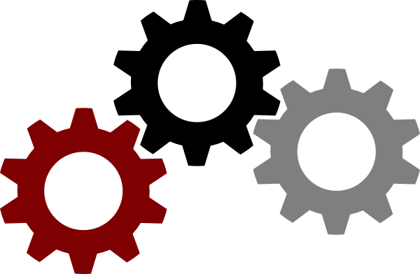 3 Gears Clip Art - Simple Gears (600x392)