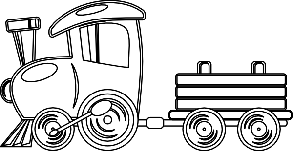 Train Clipart Black And White Png (600x310)