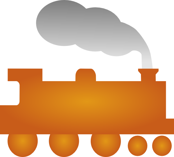 Train Clip Art At Clker - Orange Train Clipart (600x540)