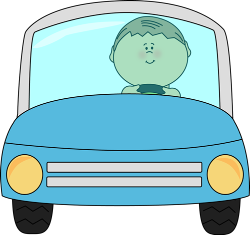 Kid Driving A Car Clip Art - Driving Car Clip Art (500x471)