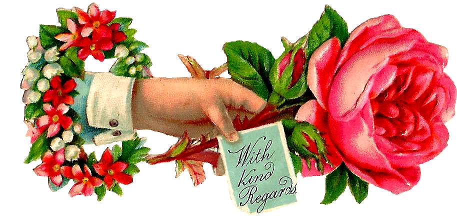 Free Rose Clip Art Pink Rose Clipart Panda - Thank You Flowers Hand (1099x601)