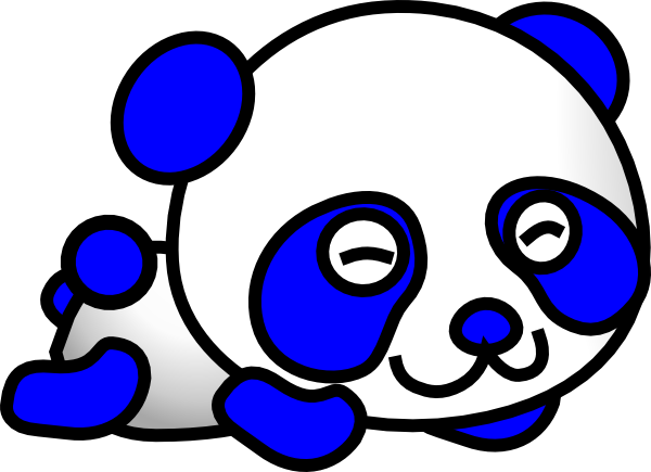 Blue Panda Clip Art At Clker - รูป การ์ตูน หมี แพนด้า (600x435)