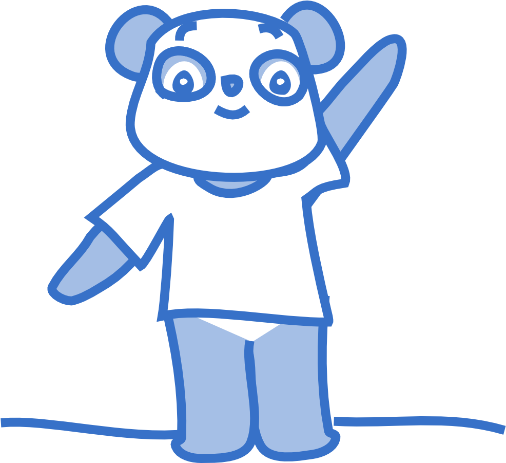 Panda Clipart Blue - Bye Gif Animation Png (999x900)