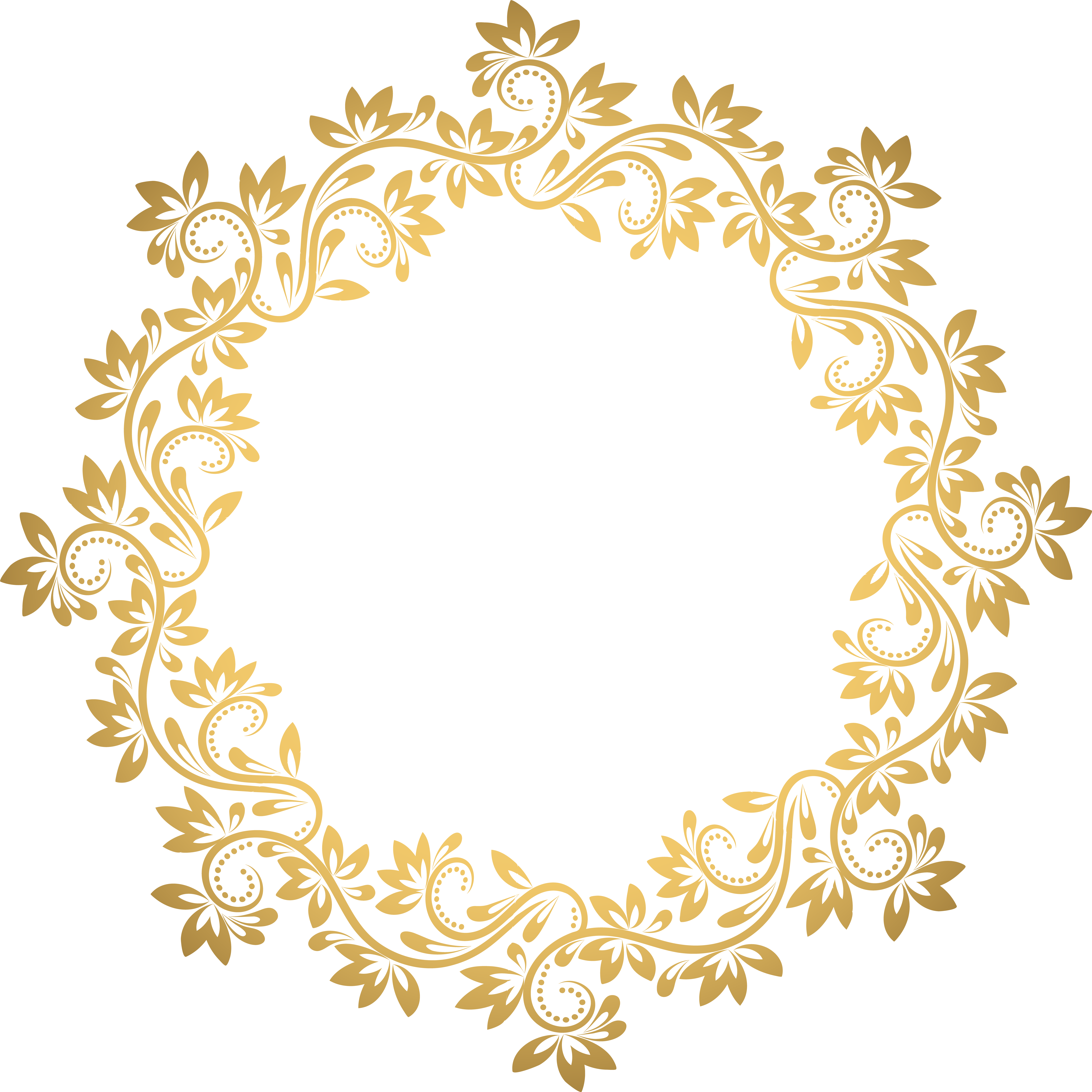 Gold Deco Round Border Png Transparent Clip Art - Gold Deco Round Border Png Transparent Clip Art (8000x8000)
