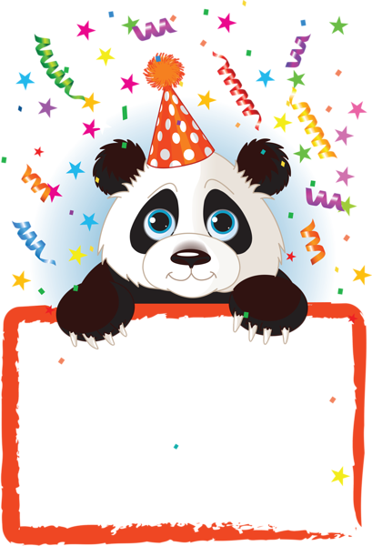 Cute Clip Art Three Little Pigs - Happy Birthday Panda Clipart (409x600)