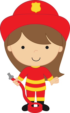 Profissões - Minus - Firefighter Girl Cartoon (286x465)