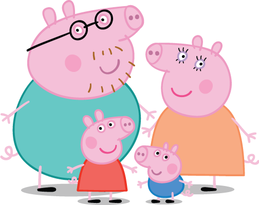 Peppa Pig Personajes - Familia Peppa Png (504x399)
