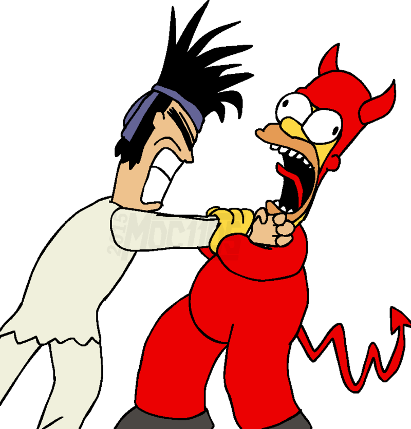 Kung Fu Man Vs - Evil Homer Png (800x836)