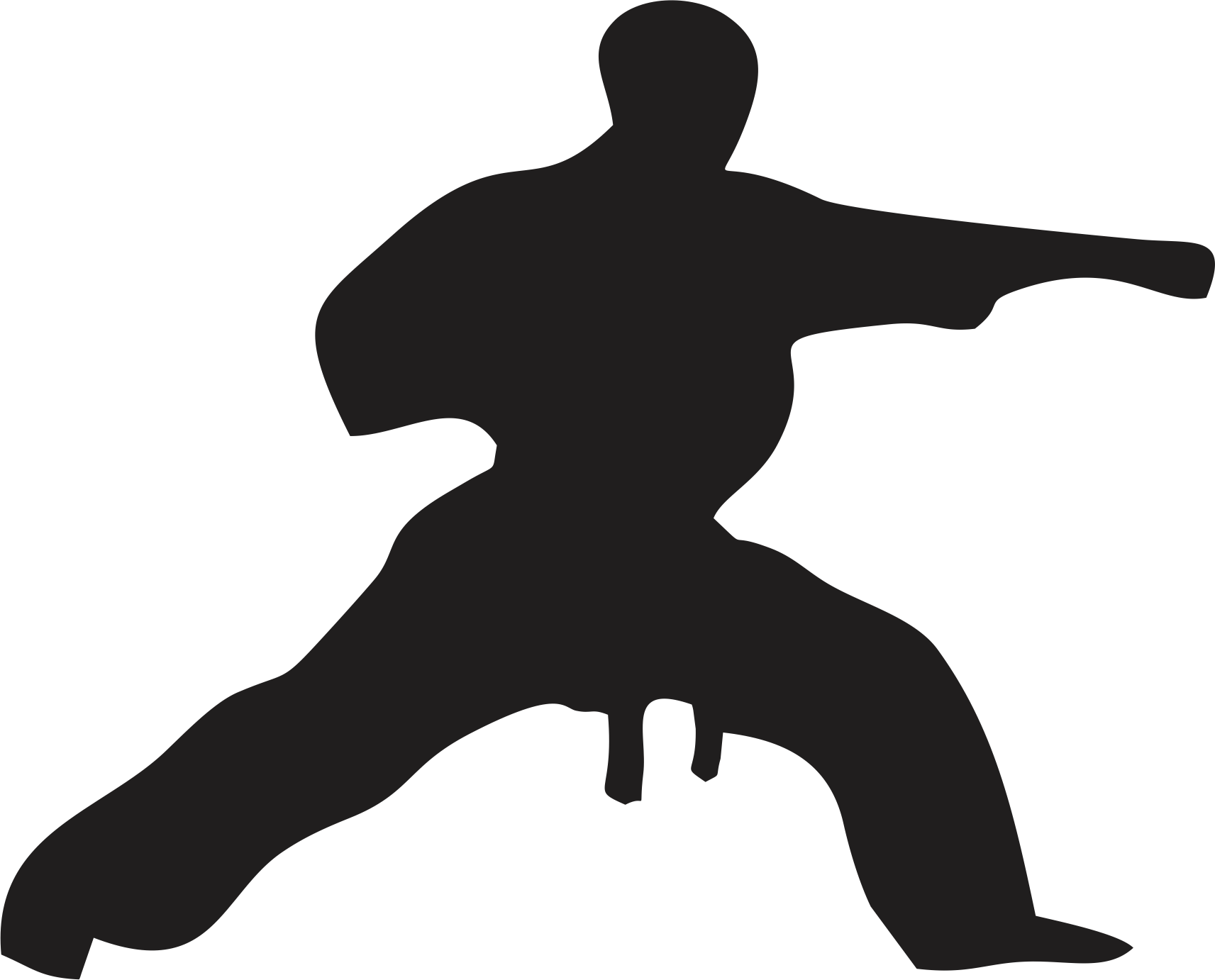 Karate Punch Silhouette (1713x1382)