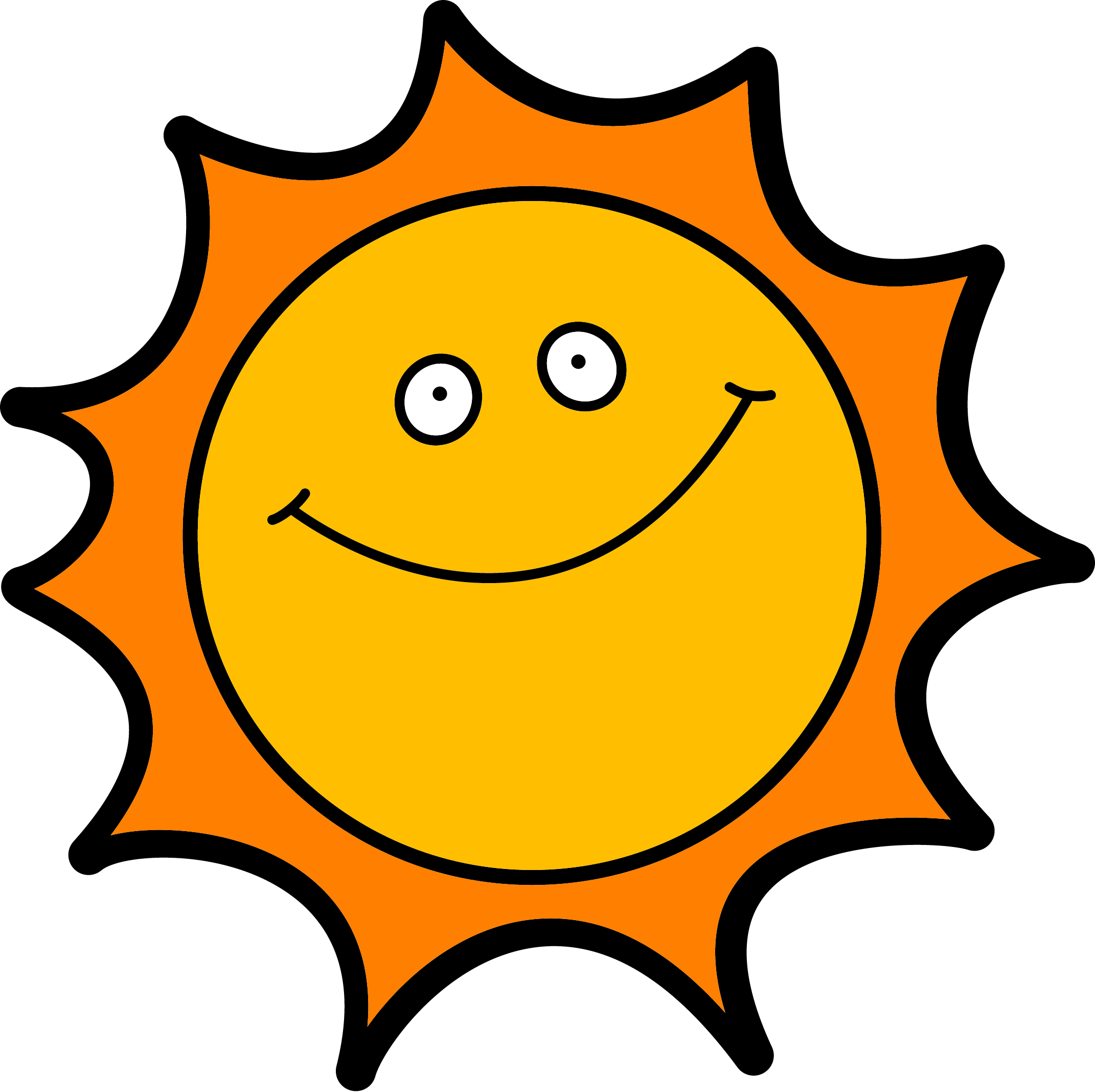 Happy Sun Clipart - Public Domain Free Clip Art (2142x2135)